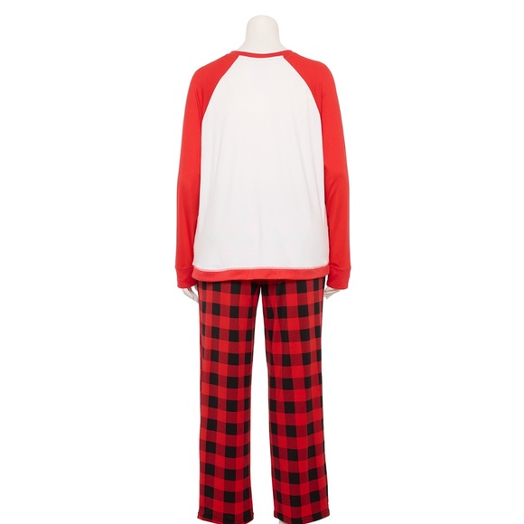 BNIP Kohl’s Red Black Grandma Bear Women’s Size L Pajamas Jammies Families - Picture 4 of 8